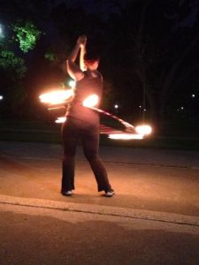 Dr. Watson fire hula hooping #dangerfun